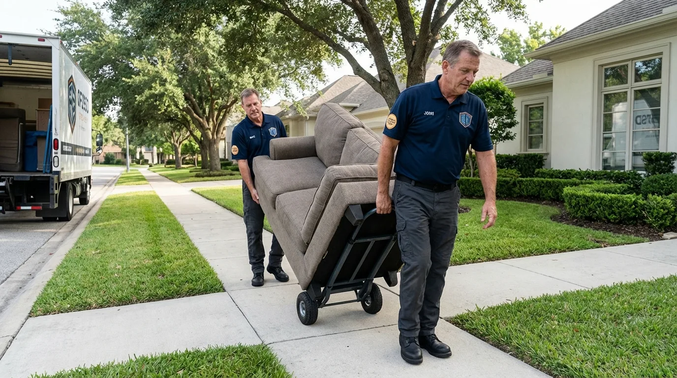 Local residential moving crew loading furniture in Harleigh, PA